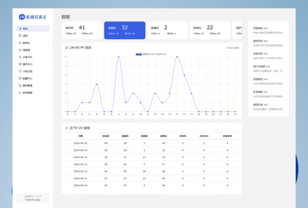 私域引流宝PHP源码 活码+短链+分享卡片+多用户-星海博客